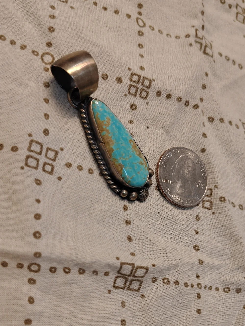 Native American Style Turquoise Pendant